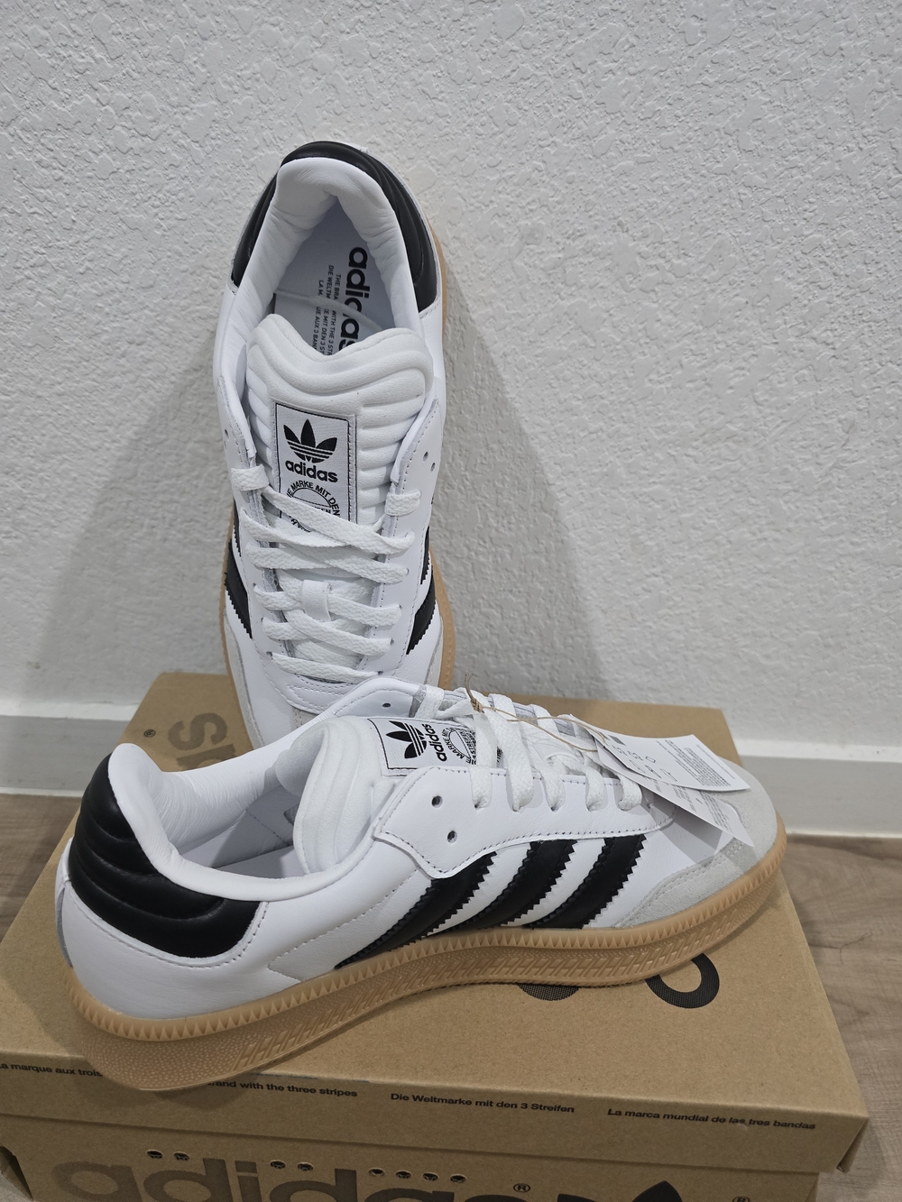 Adidas Samba Classic Leather Sneakers - White/Black/Gum - Picture 7 of 9